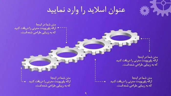 قالب پاورپوینت چندمنظوره چرخ دنده