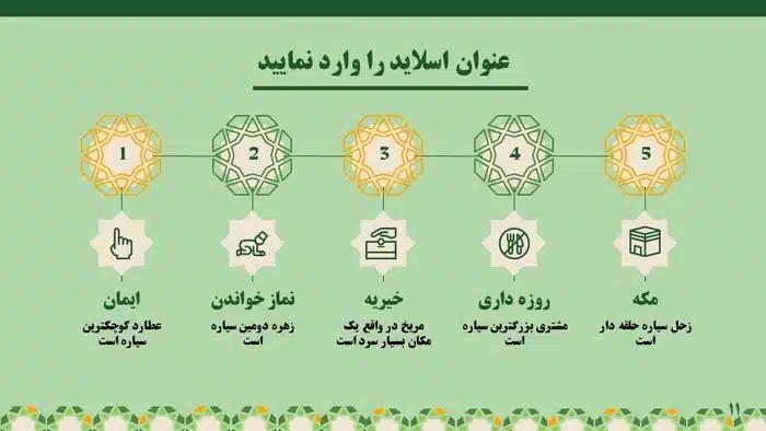 قالب پاورپوینت اسلامی حرفه ای طرح صافات - تصویر 22