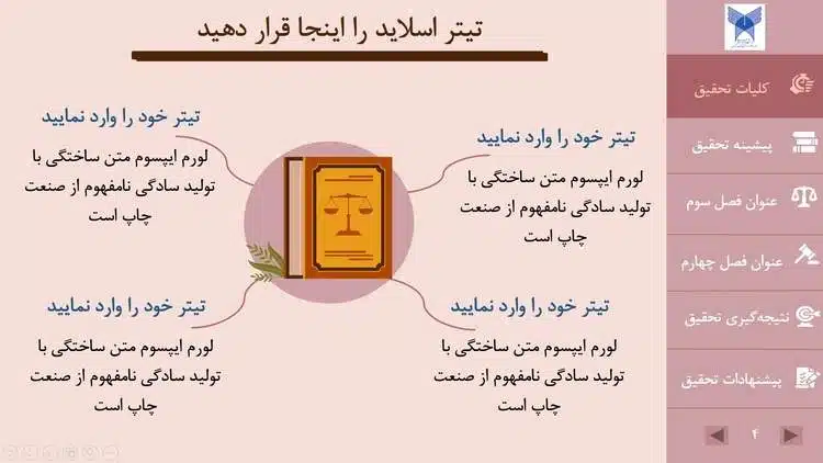 قالب پاورپوینت پایان نامه حقوق اساسی